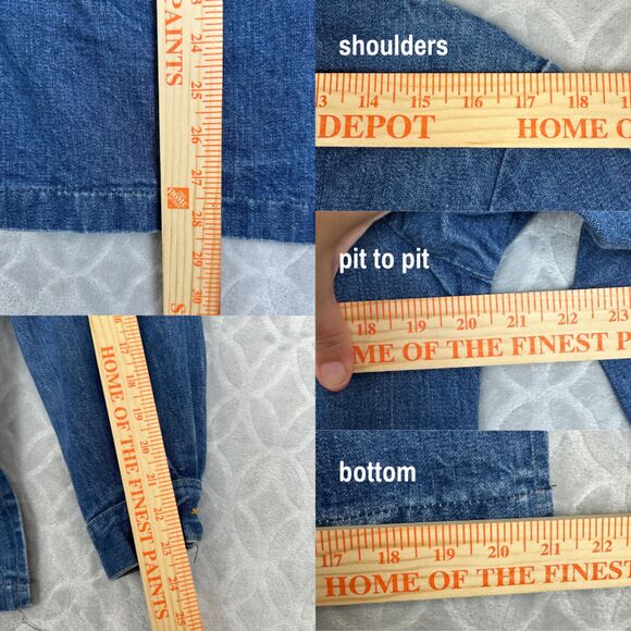 Vtg 70s Wrangler Jean Jacket Mens 40L? Denim Made in USA Trucker Country Western - Picture 13 of 14